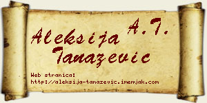 Aleksija Tanazević vizit kartica